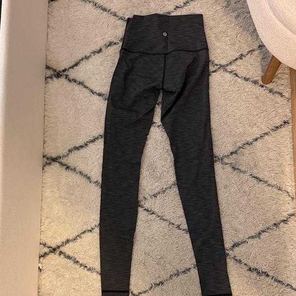 High-Waisted Grey Lululemon Leggings - Picture 2 of 3
